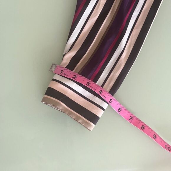 Chico’s Blouse Women Top Sz 2 long sleeve pockets Large button down Burgundy - Picture 5 of 12